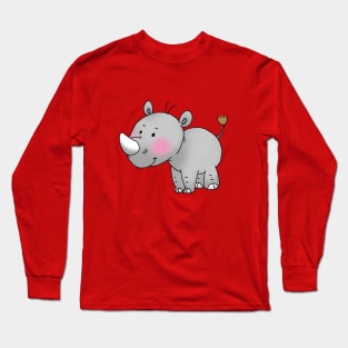 cute rhinoceros Long Sleeve T-Shirt